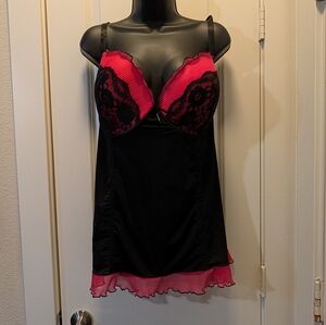 Black & Hot Pink Lingerie Chemise